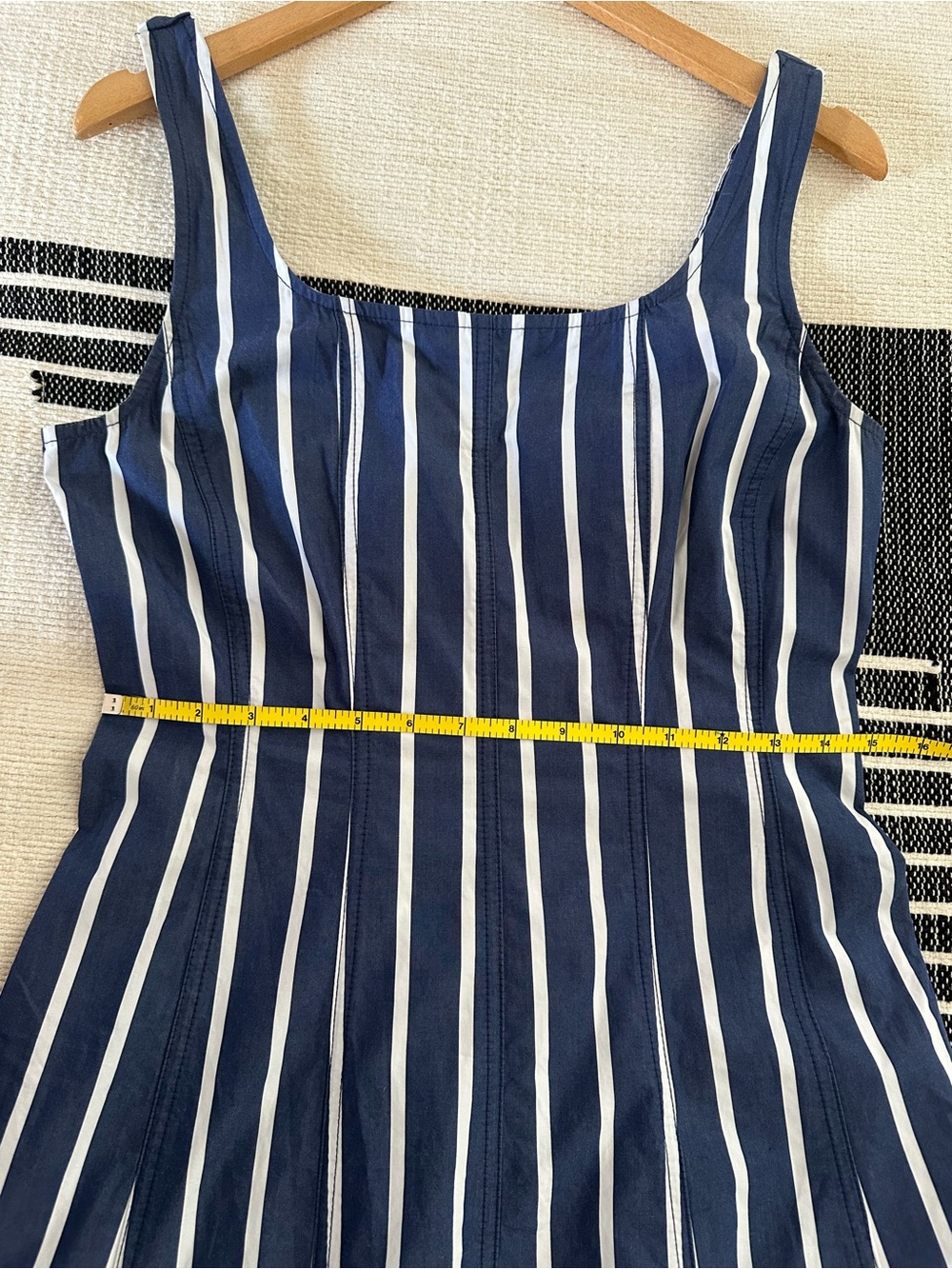 NWT Madewell Rylee Midi Dress Cool Navy Stripe Poplin Size 4 - Picture 10 of 11